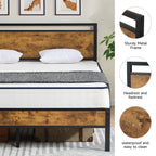 Z-HOM Bed Frame with Wood Headboard