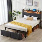 Z-HOM LED Bed Frame with Storage Headboard