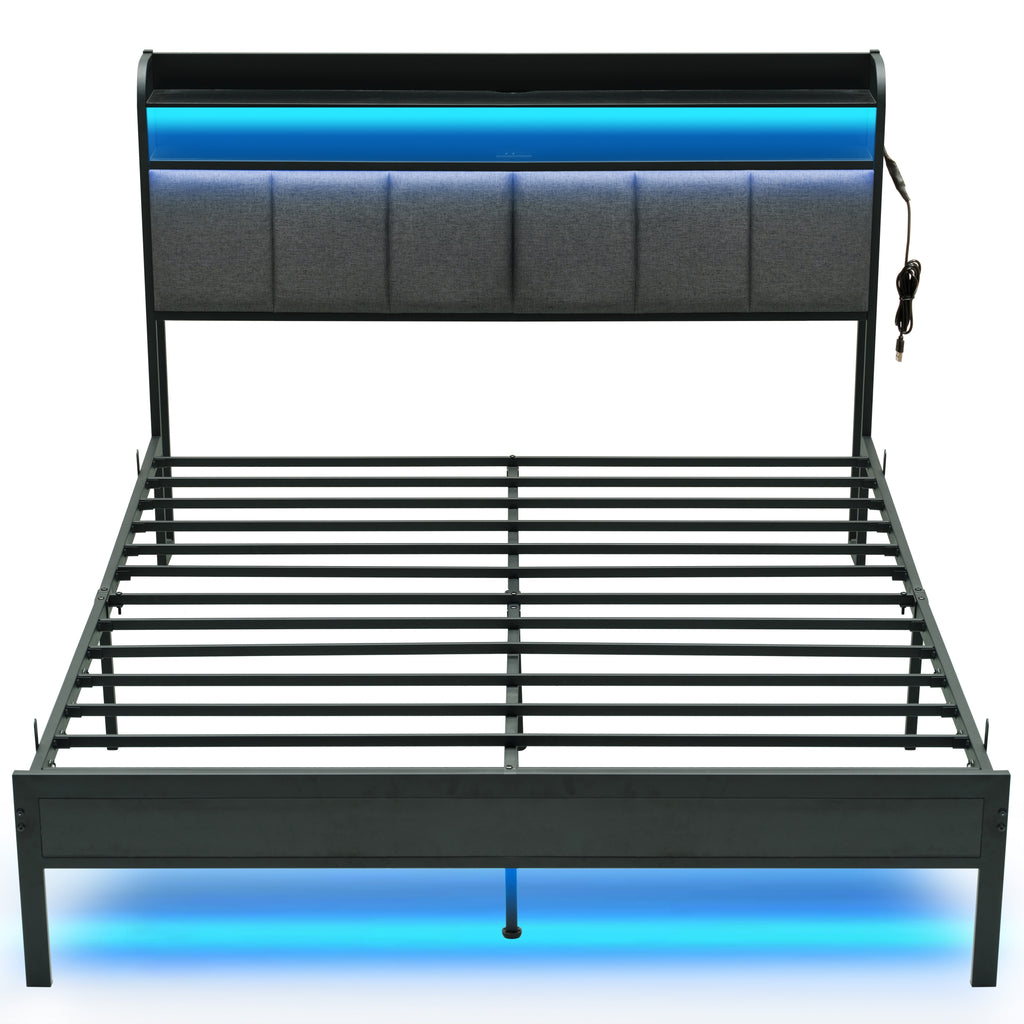 Z-HOM Bed Frame with LED Lights,Model B023