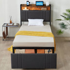 Z-HOM LED Bed Frame with Storage Headboard