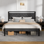 Z-HOM Bed Frame with Upholstered Headboard