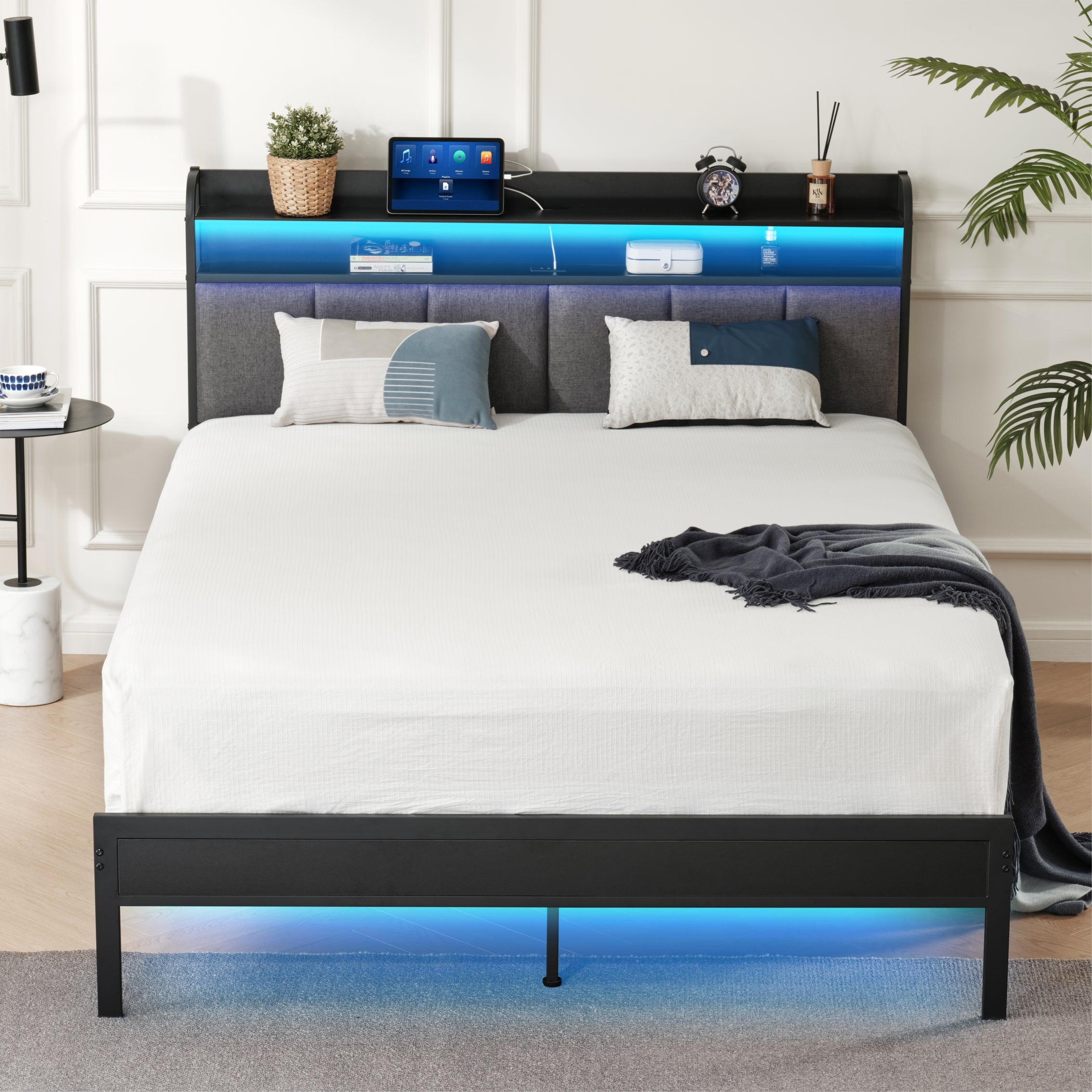 Z-HOM Bed Frame with LED Lights,Model B023