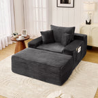 Z-HOM Convertible Chaise Lounge with Ottoman Corduroy