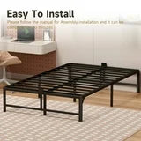 Z-HOM King Size Metal Platform Bed Frame with 14'' Large Under Bed Storage Space, Easy Assembly, Black
