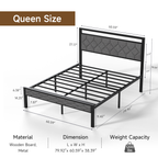 Z-HOM Bed Frame with Upholstered Headboard