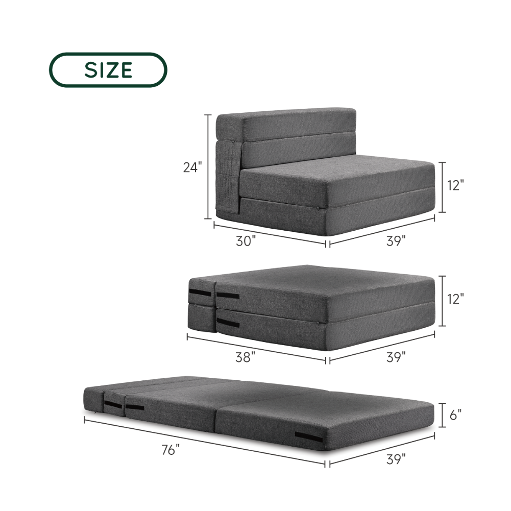 Z-hom Adjustable 6" Folding Sofa