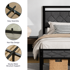 Z-HOM Bed Frame with Upholstered Headboard