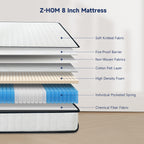Z-HOM 8 Inch Hybrid Innerspring Mattress