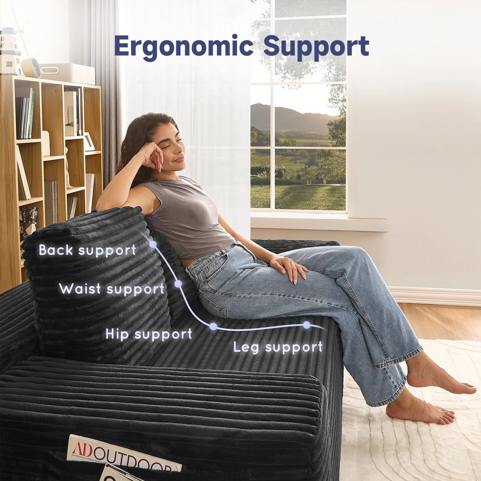 Z-HOM 68.9” Cloud Corduroy Loveseat