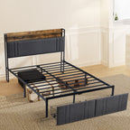 Z-HOM LED Bed Frame with Storage Headboard