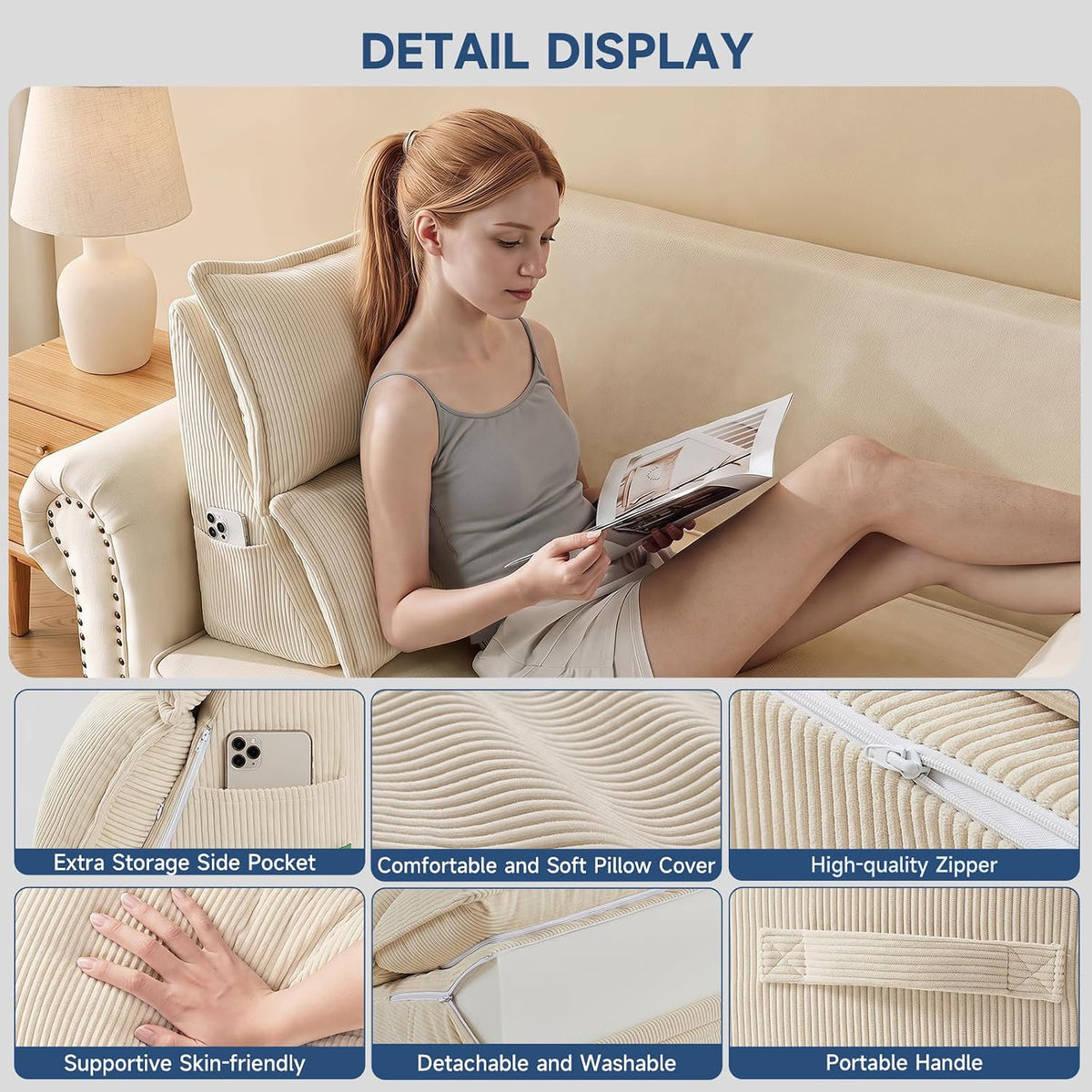 Z-HOM Wedge Backrest Pillow
