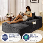 Z-HOM Convertible Chaise Lounge with Ottoman Corduroy