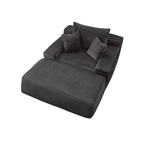 Z-HOM Convertible Chaise Lounge with Ottoman Corduroy
