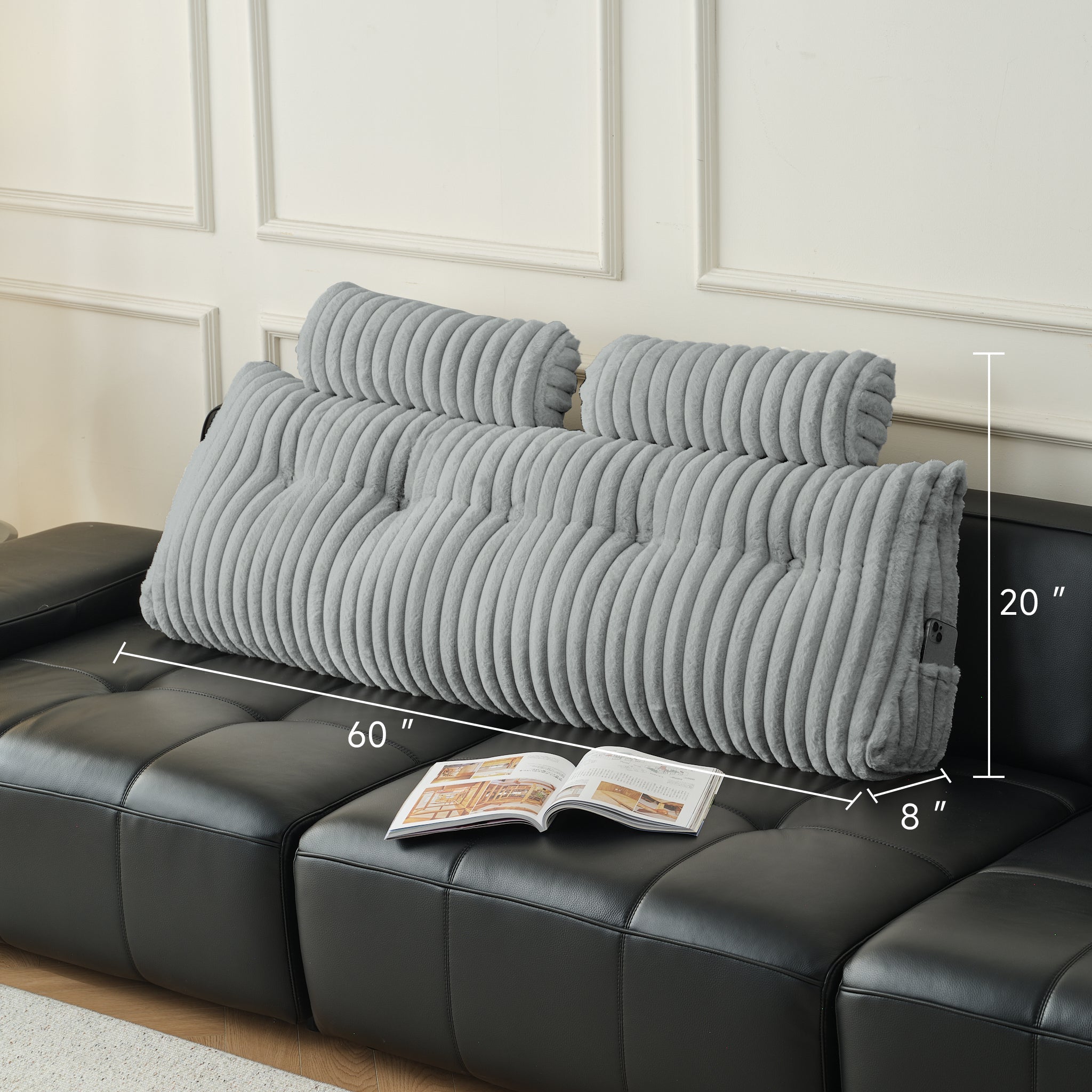 Z-HOM Faux Fur Sofa Backrest Pillow