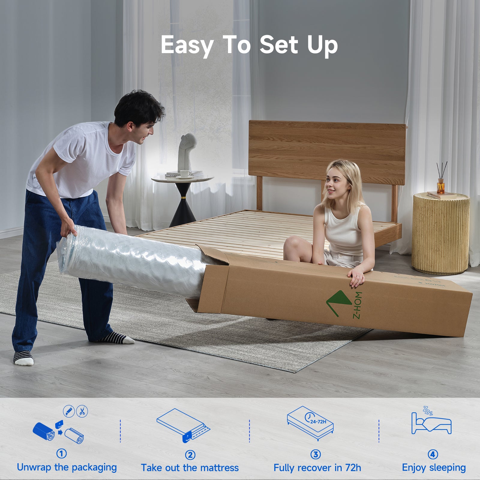 Z-HOM Classic 10" Euro Top Hybrid Mattress