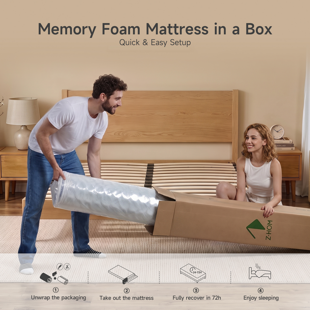 Z-HOM 6" Gel Memory Foam Mattress