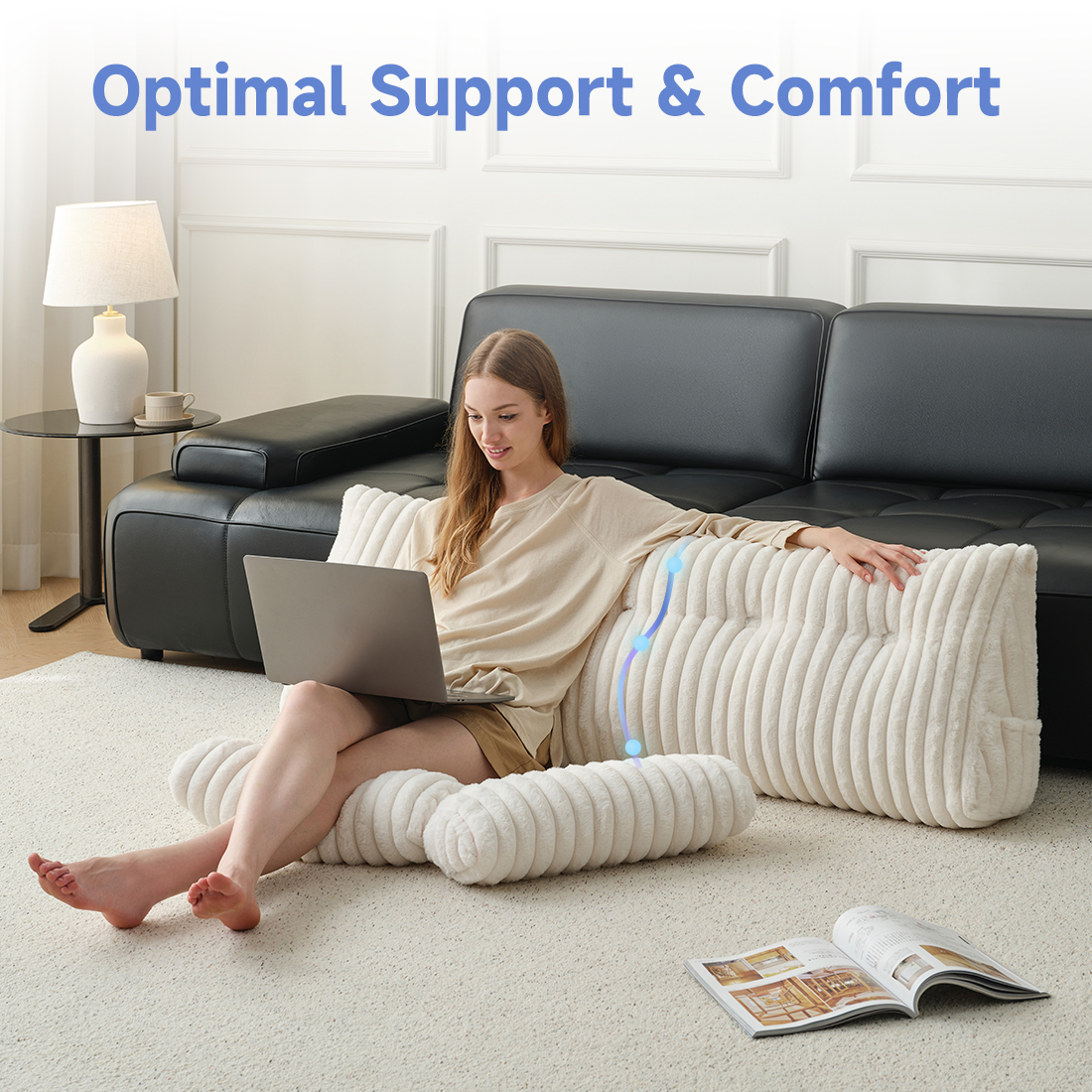 Z-HOM Faux Fur Sofa Backrest Pillow
