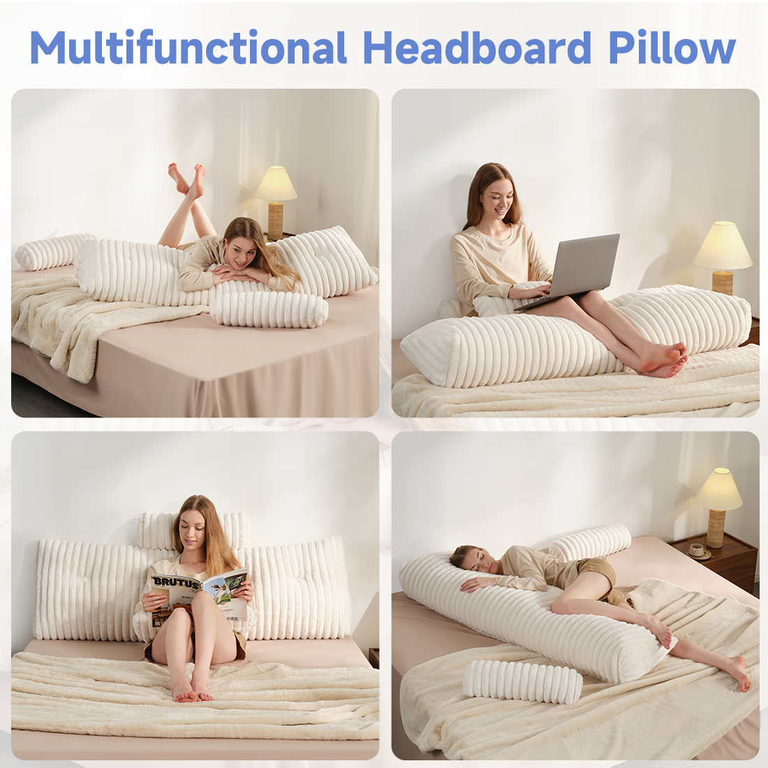 Z-HOM Faux Fur Sofa Backrest Pillow