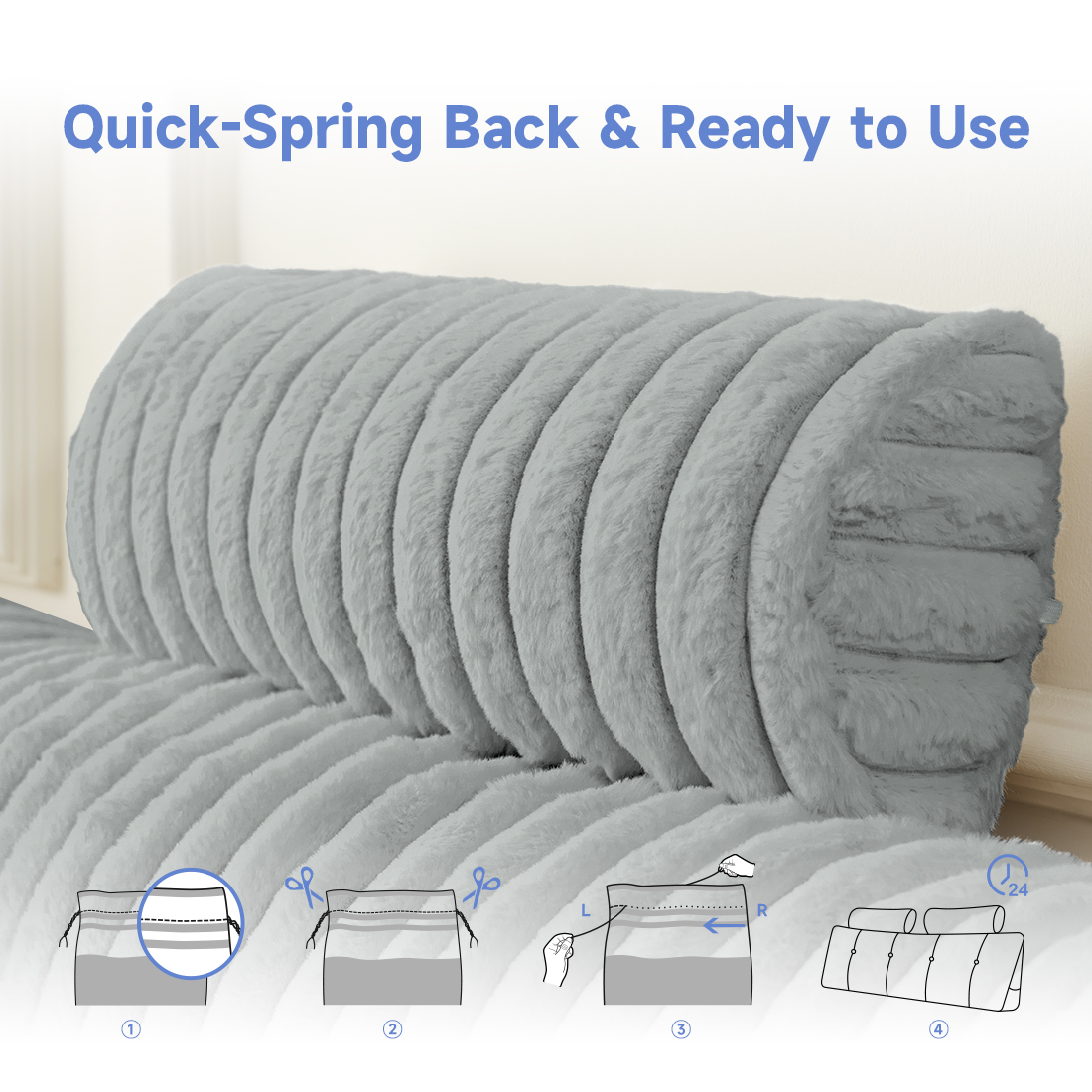 Z-HOM Faux Fur Sofa Backrest Pillow