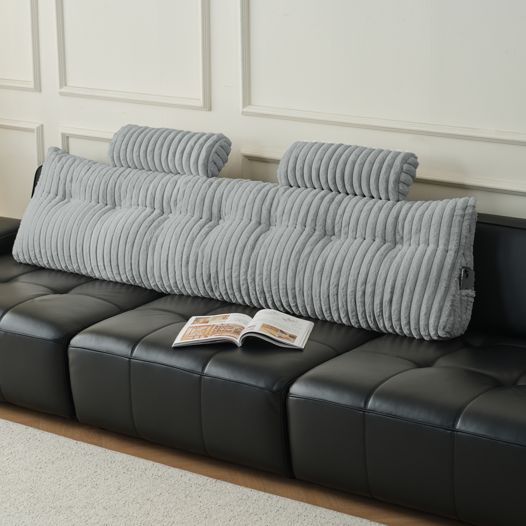 Z-HOM Faux Fur Sofa Backrest Pillow
