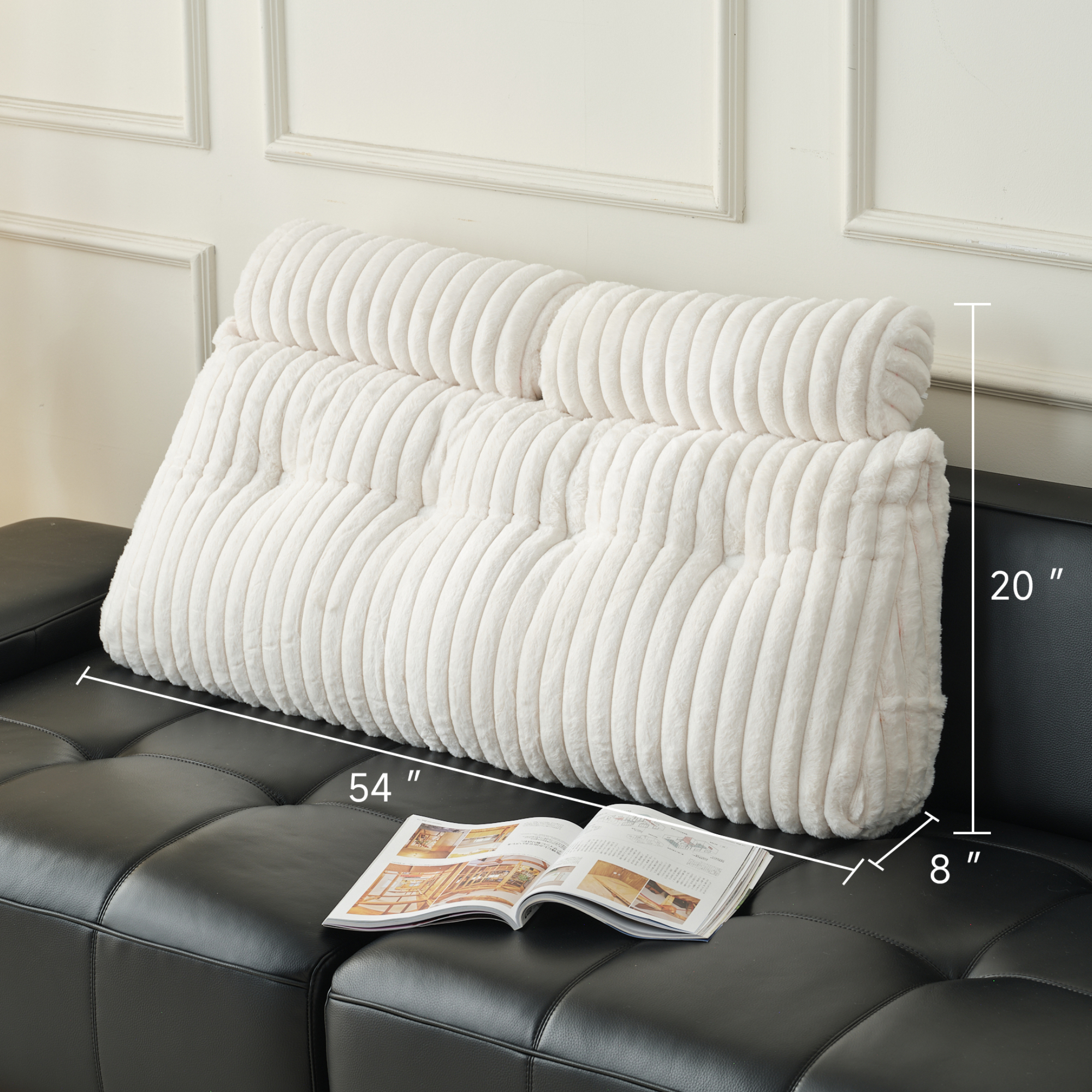 Z-HOM Faux Fur Sofa Backrest Pillow
