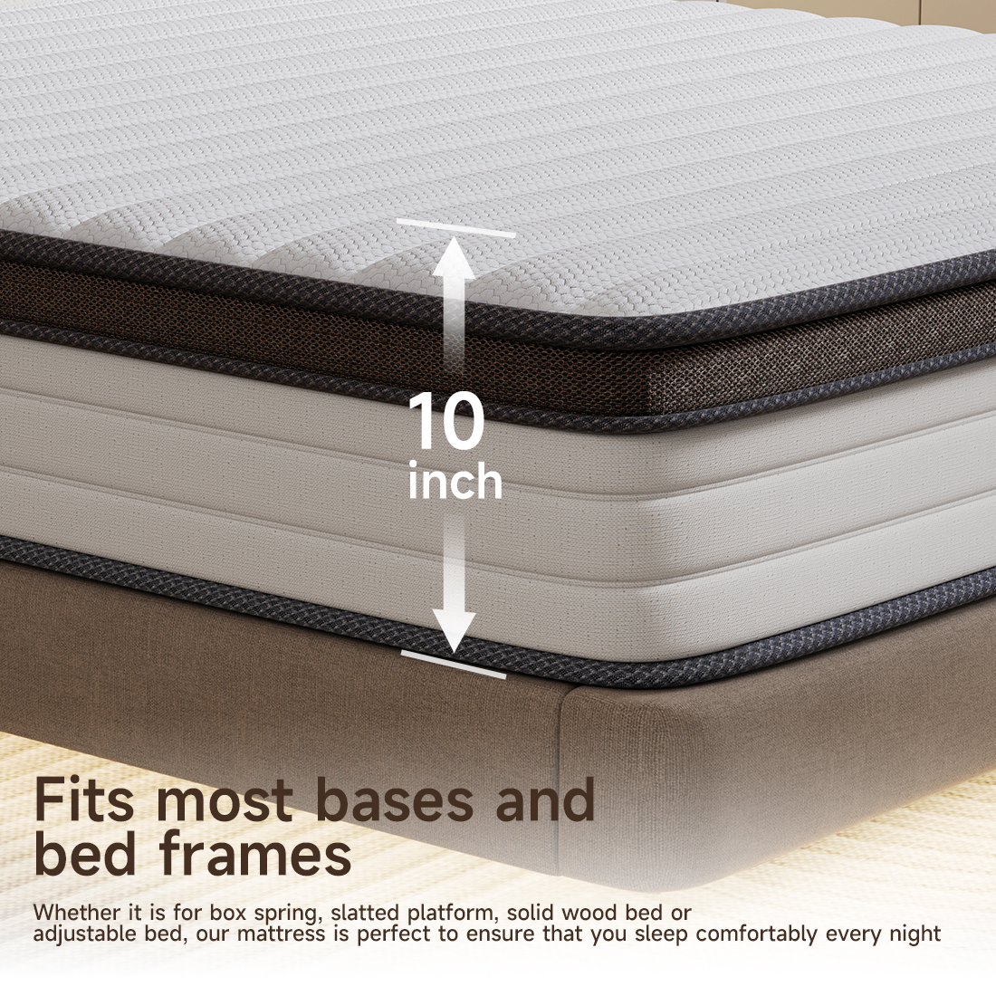 Z-HOM 10" Cool Comfort Hybrid Mattress