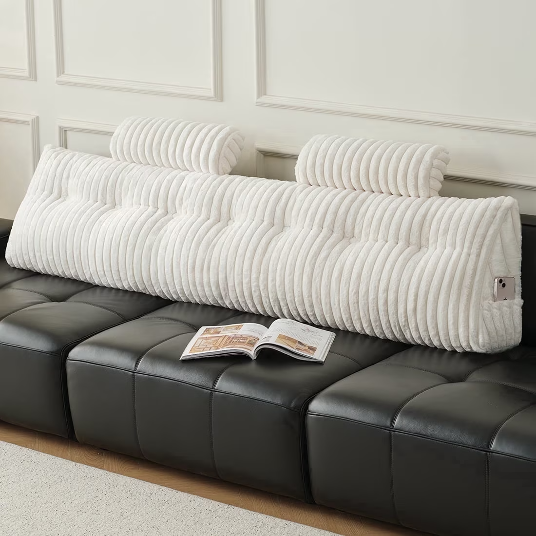 Z-HOM Faux Fur Sofa Backrest Pillow