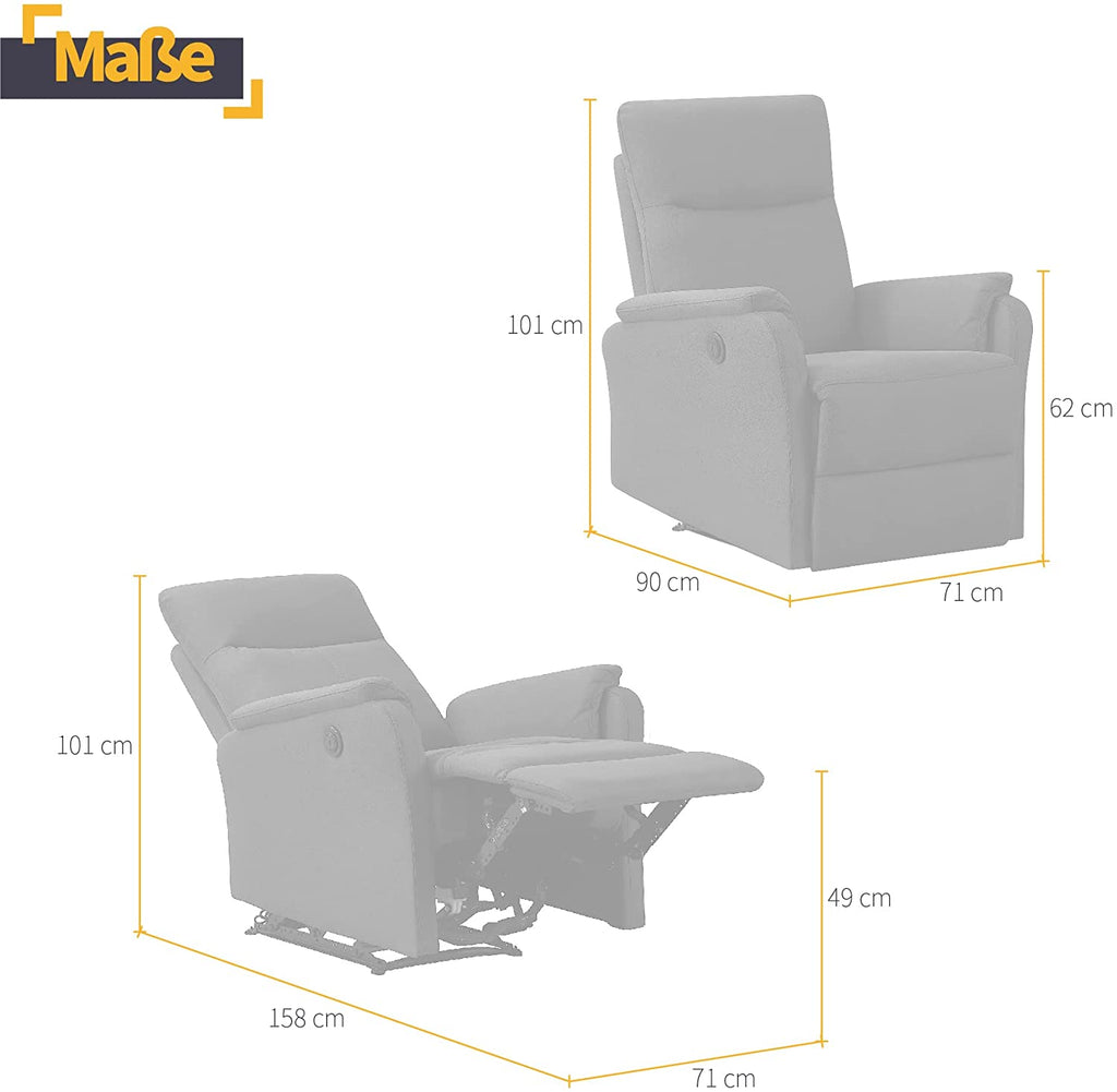 RC-006A ES727 HBP Electric Recliner Chair, Ergonomic Design for Watching TV, Working and Sleeping